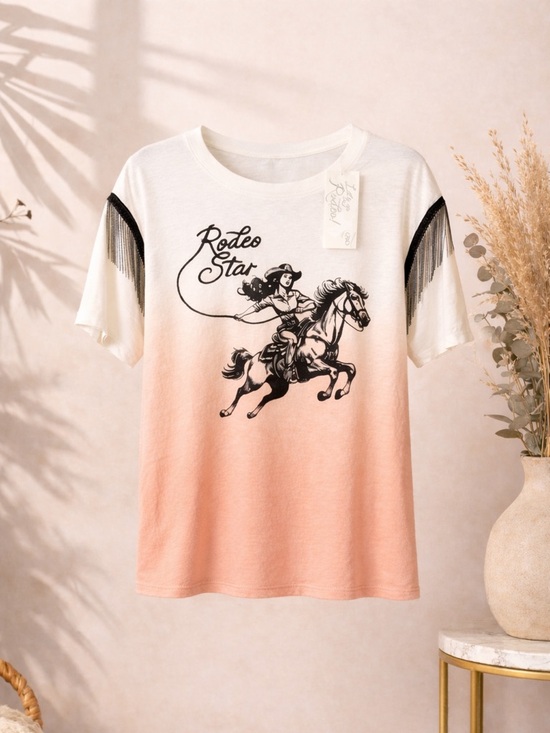 Cato Tops - CATO Rodeo Star Size Small Short Sleeve Ombré Tee Shirt New